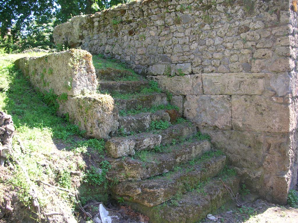 Porta Stabia, Pompeii. May 2010. Steps against east wall of north end of gate. Photo courtesy of Ivo van der Graaff.