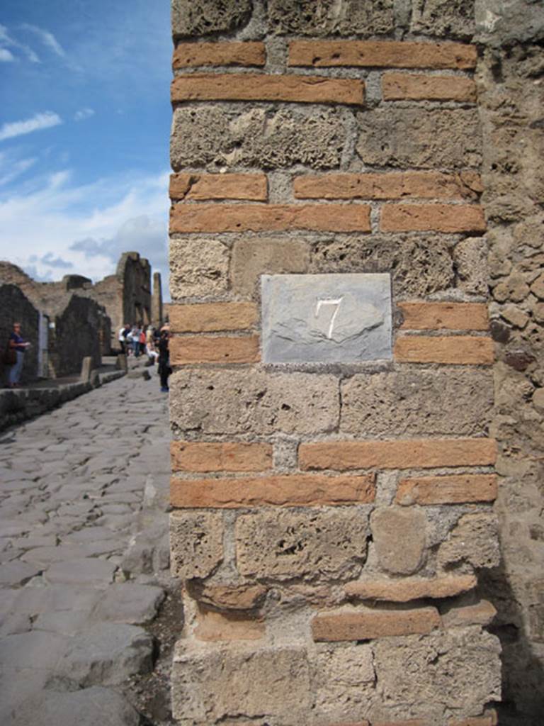I.3.7 Pompeii. September 2010. ID number plate. Photo courtesy of Drew Baker