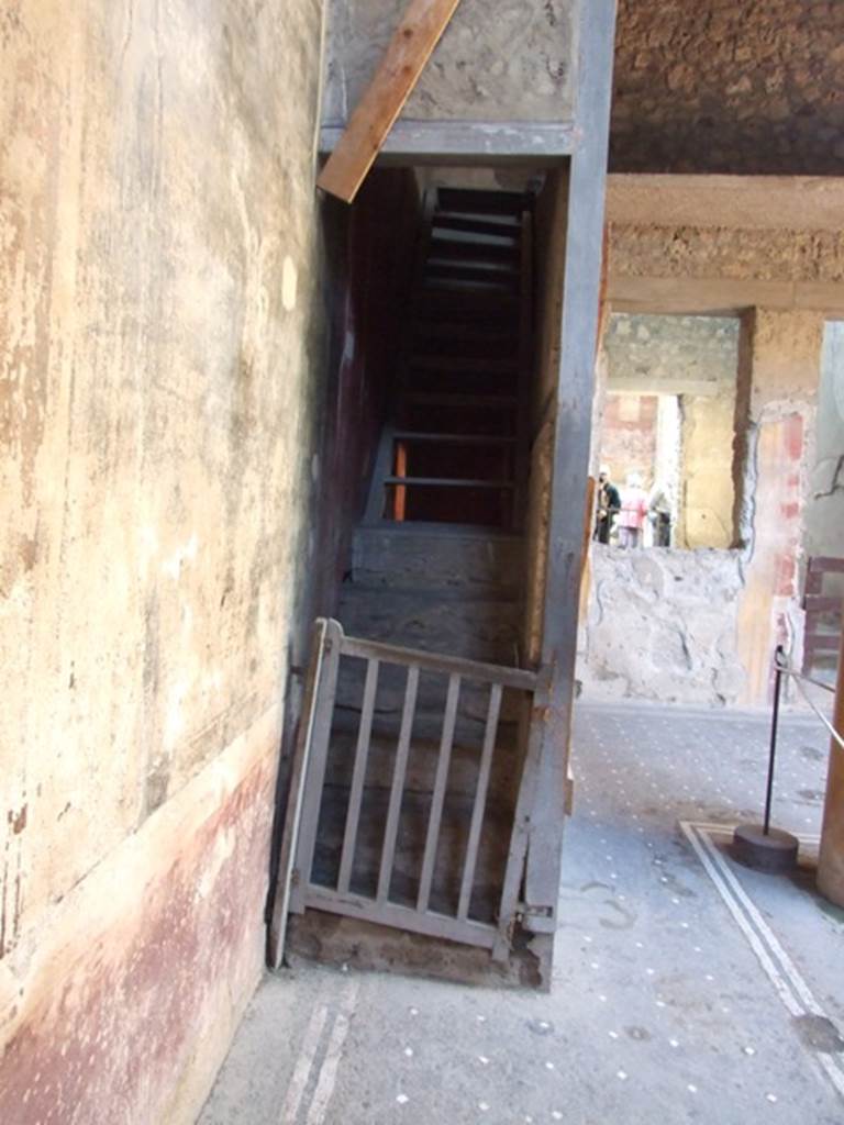 I.6.15 Pompeii.  March 2009.  Room 3, Stairs to upper floor in north west corner of atrium.