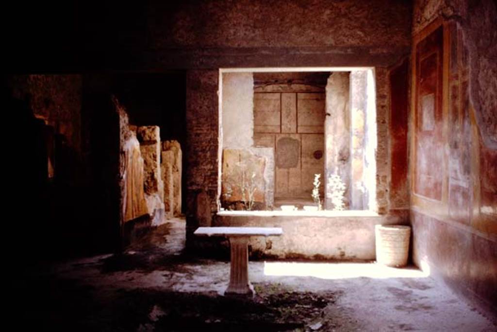 I.7.3 Pompeii. 1964. Looking south across impluvium in atrium.   Photo by Stanley A. Jashemski.
Source: The Wilhelmina and Stanley A. Jashemski archive in the University of Maryland Library, Special Collections (See collection page) and made available under the Creative Commons Attribution-Non Commercial License v.4. See Licence and use details.
J64f1804

