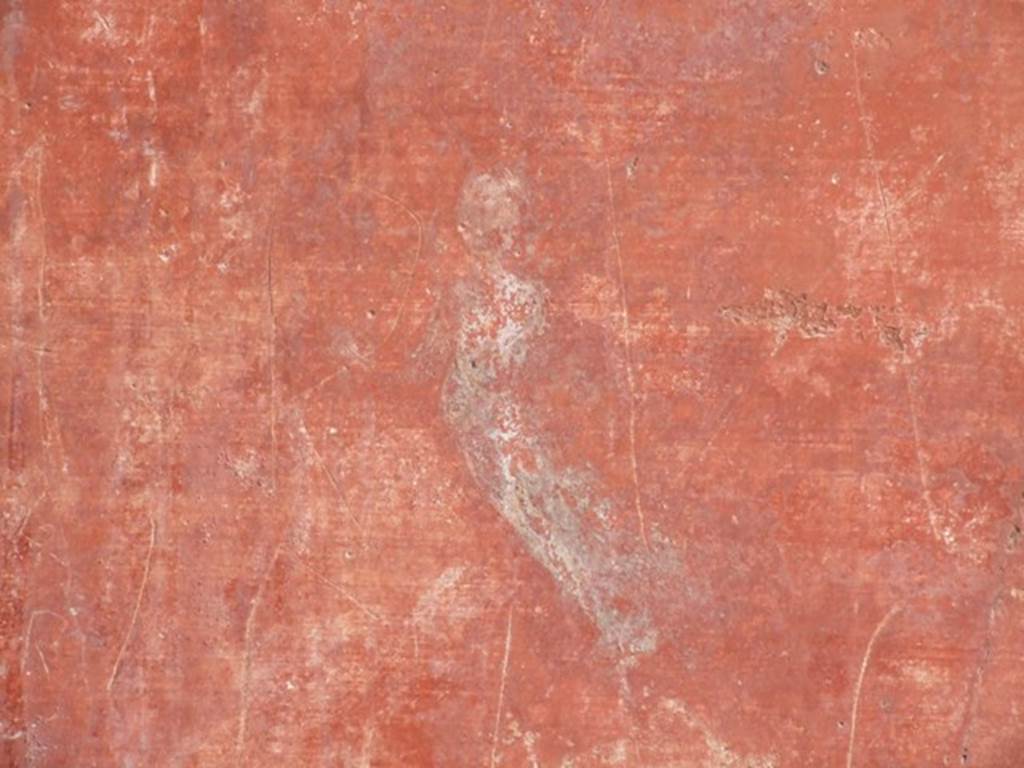 III.2.1 Pompeii.  March 2009.  Room 9.  Tablinum.  Remains of wall painting on south side of East wall.  Flying figure.