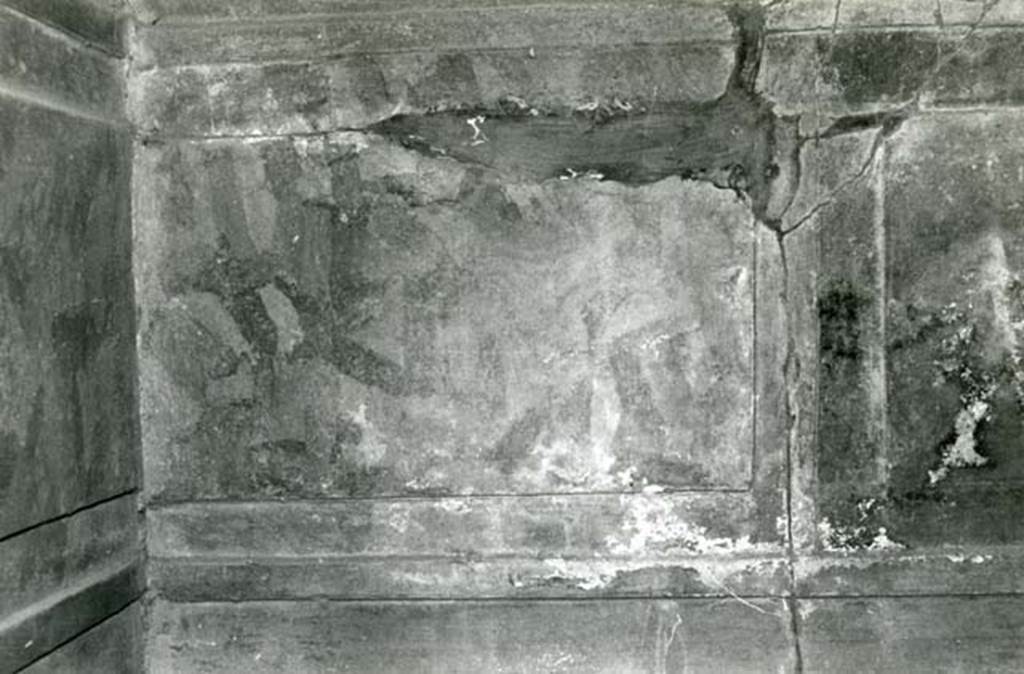 V.2.h Pompeii. 1972. Casa del Cenacolo, cubiculum g, detail of marbling in SE corner.  
Photo courtesy of Anne Laidlaw.
American Academy in Rome, Photographic Archive. Laidlaw collection _P_72_19_11.
