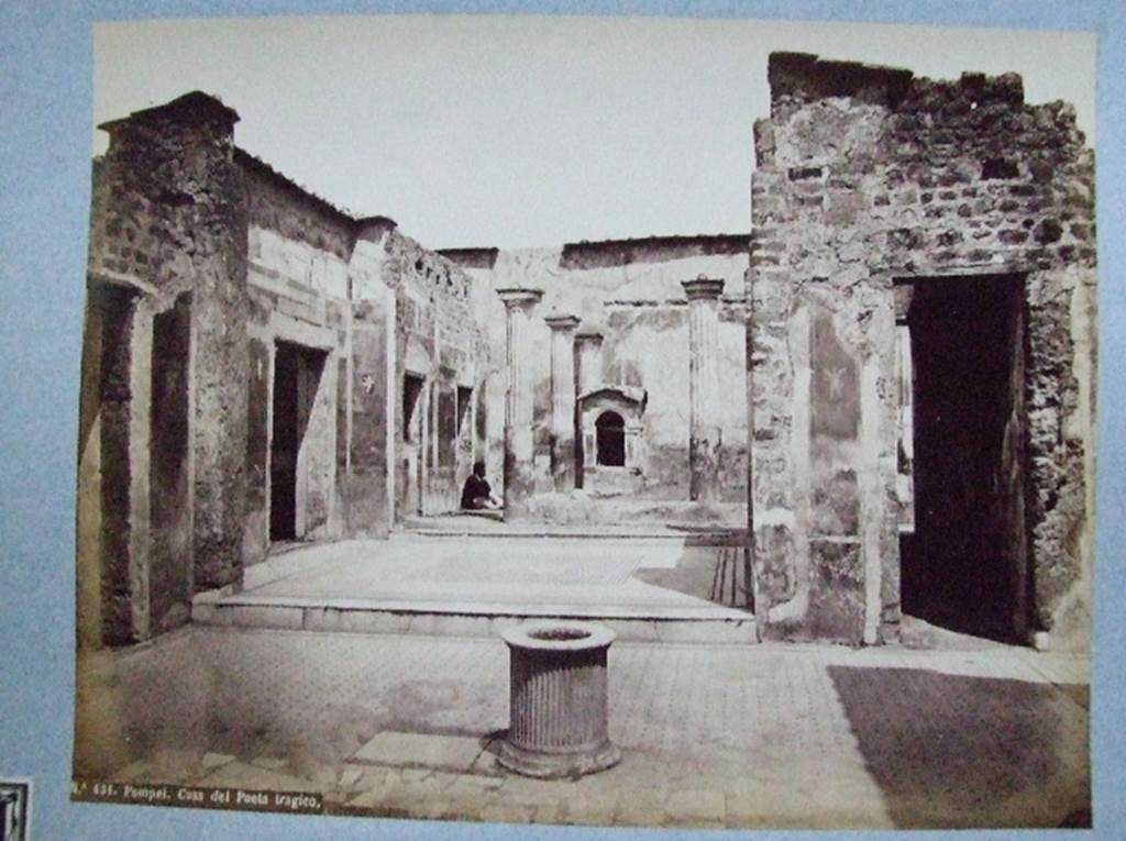 VI.8.5 Pompeii.  House of the Tragic Poet.  Tablinum and peristyle. 
Old undated photograph courtesy of the Society of Antiquaries, Fox Collection.

