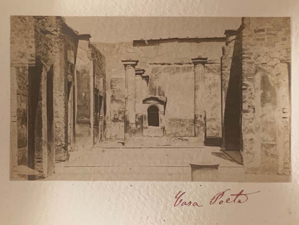 VI.8.5 Pompeii. From an Album c. 1875-1885. Looking north to tablinum and peristyle.
Photo courtesy of Rick Bauer.

