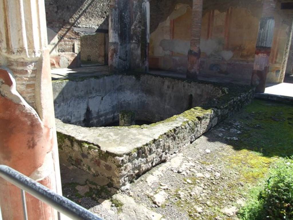 VI.9.6 Pompeii. March 2009. Room 6, deep pool and south-east corner of peristyle.