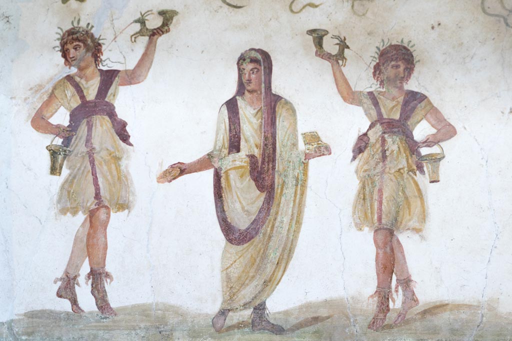 VI.15.1 Pompeii. March 2023. Detail from lararium painting. Photo courtesy of Johannes Eber.