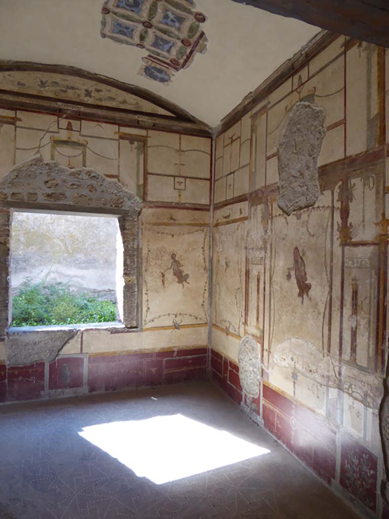VI.16.7 Pompeii. September 2015. Room Q, looking west along north wall and ceiling.
Foto Annette Haug, ERC Grant 681269 DÉCOR.
