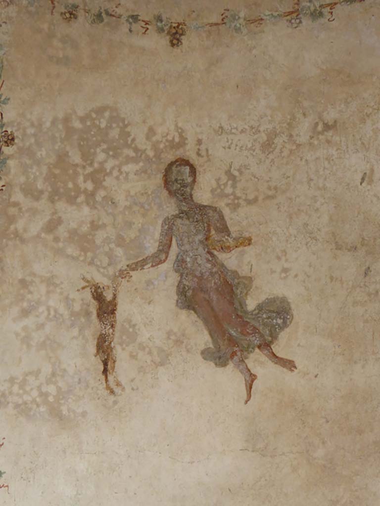 VI.16.7 Pompeii. September 2015. Room Q, detail of painting on north side of window in west wall.
Foto Annette Haug, ERC Grant 681269 DÉCOR.
