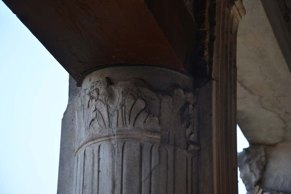 VI.16.7 Pompeii. March 2019. Room F, detail of column in west portico.
Foto Annette Haug, ERC Grant 681269 DÉCOR.

