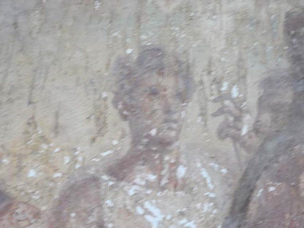VI.16.15 Pompeii. May 2015. Room G, detail from central wall painting fof a myth of Hercules. Photo courtesy of Buzz Ferebee.
