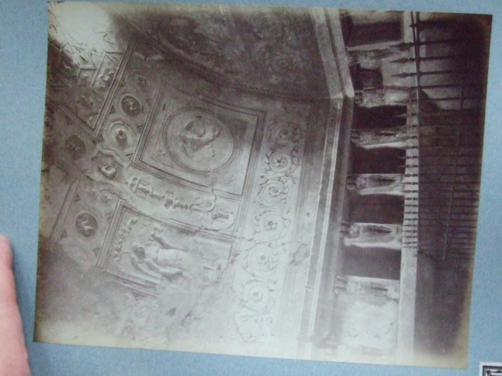 VII.5.24 Pompeii. December 2005. Ceiling plaster stucco in south-west corner of tepidarium (37).