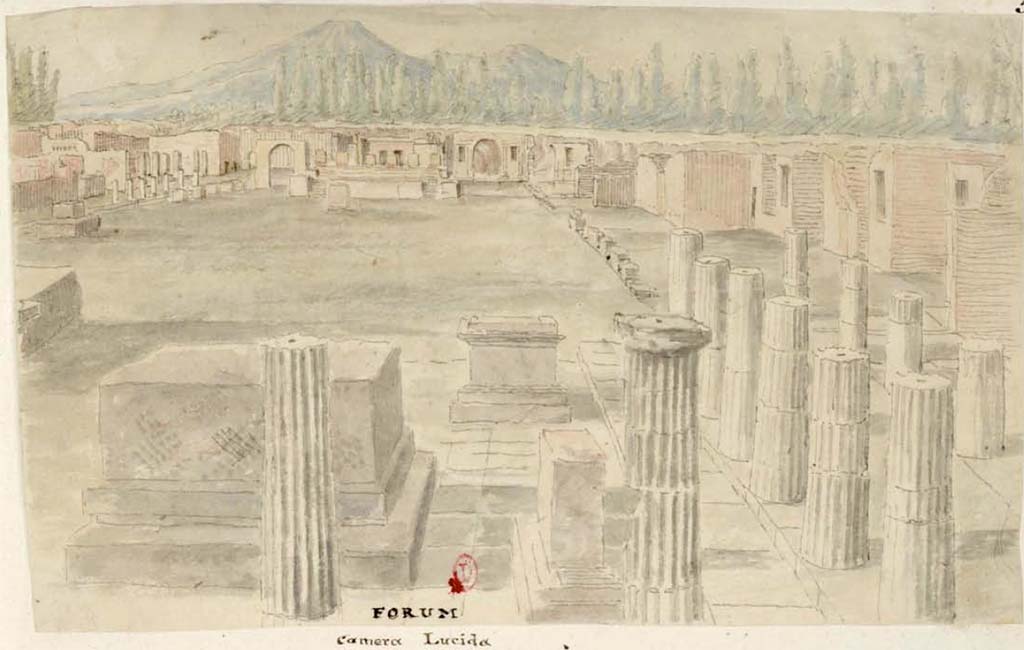 VII.8 Pompeii Forum. Stereoview by Sommer. Looking north from south-east corner. Photo courtesy of Rick Bauer.
