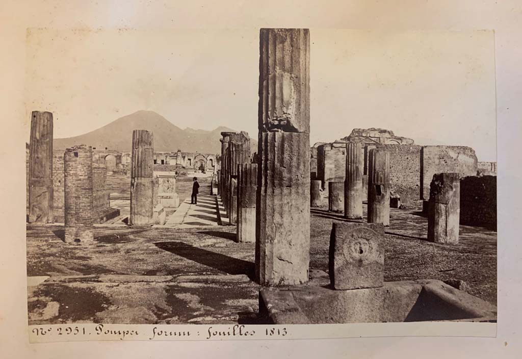 VII.8. Pompeii. Sommer photo number 5303 from album dated January 1874. 
Looking north towards Forum from fountain at end of Via delle Scuole. Photo courtesy of Rick Bauer.
