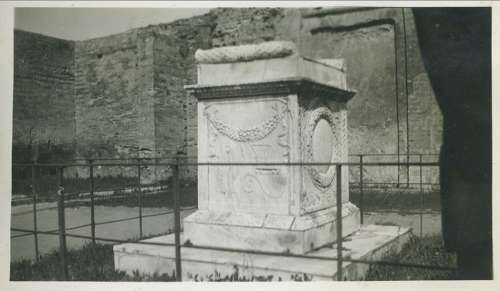 VII.9.2 Pompeii. March 1939. Looking towards north and east side of altar. Photo courtesy of Rick Bauer.