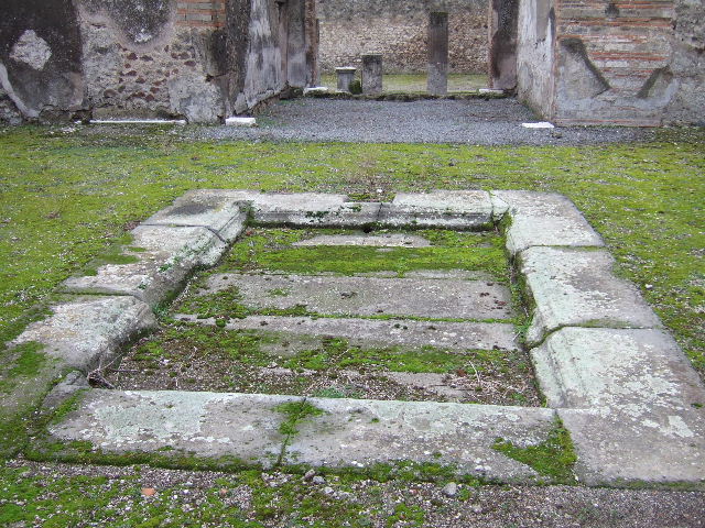 VII.9.47 Pompeii. March 2009. Room 1. Atrium. Remains of floor.