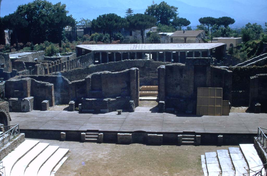 VIII.7.21 Pompeii. 1950s. Looking south from upper theatre. Photo courtesy of Rick Bauer.