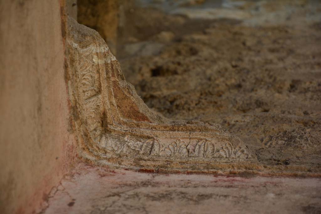 IX.5.11 Pompeii. May 2017. Room h, detail of stucco cornice in upper north-east corner.
Foto Christian Beck, ERC Grant 681269 DCOR.

