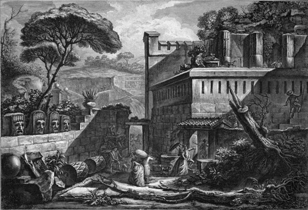 HGW04a Pompeii. c.1780 drawing of rear of tomb.