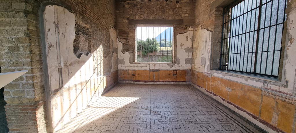 Stabiae, Villa Arianna, December 2023. Room 12, looking south from near doorway into room 11. Photo courtesy of Miriam Colomer.