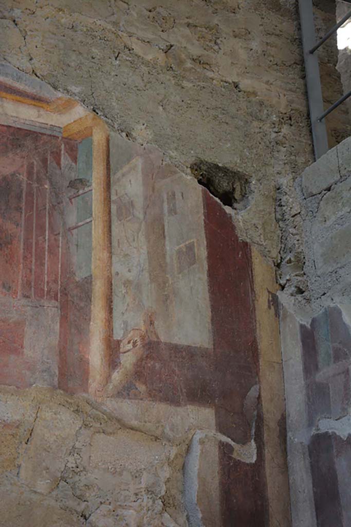 I.6.2 Pompeii. September 2019. Detail from north wall in north-east corner.
Foto Annette Haug, ERC Grant 681269 DÉCOR.
