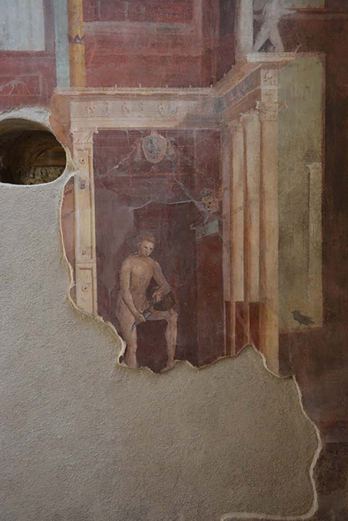 I.6.2 Pompeii. September 2019. Detail from west end of south wall.
Foto Annette Haug, ERC Grant 681269 DÉCOR.
