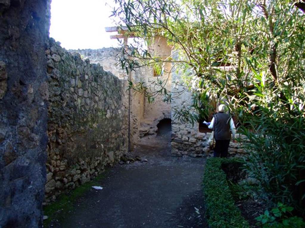 I.6.4 Pompeii.  March 2009.  Room 9, Garden area. Looking north along west side towards Room 14.