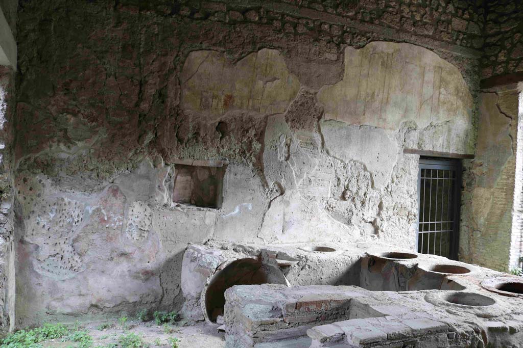 I.8.15 Pompeii. December 2018. Looking towards east wall of shop-room. Photo courtesy of Aude Durand.

