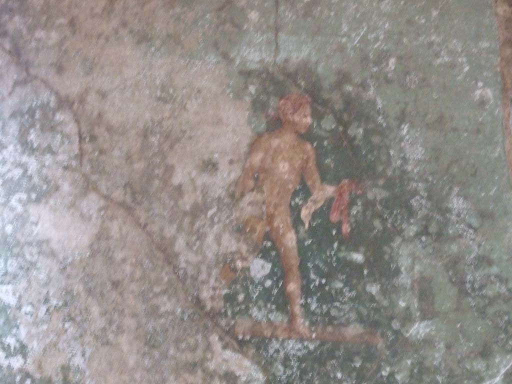 I.10.4 Pompeii. May 2006. Room 48, painting of athlete from east wall.