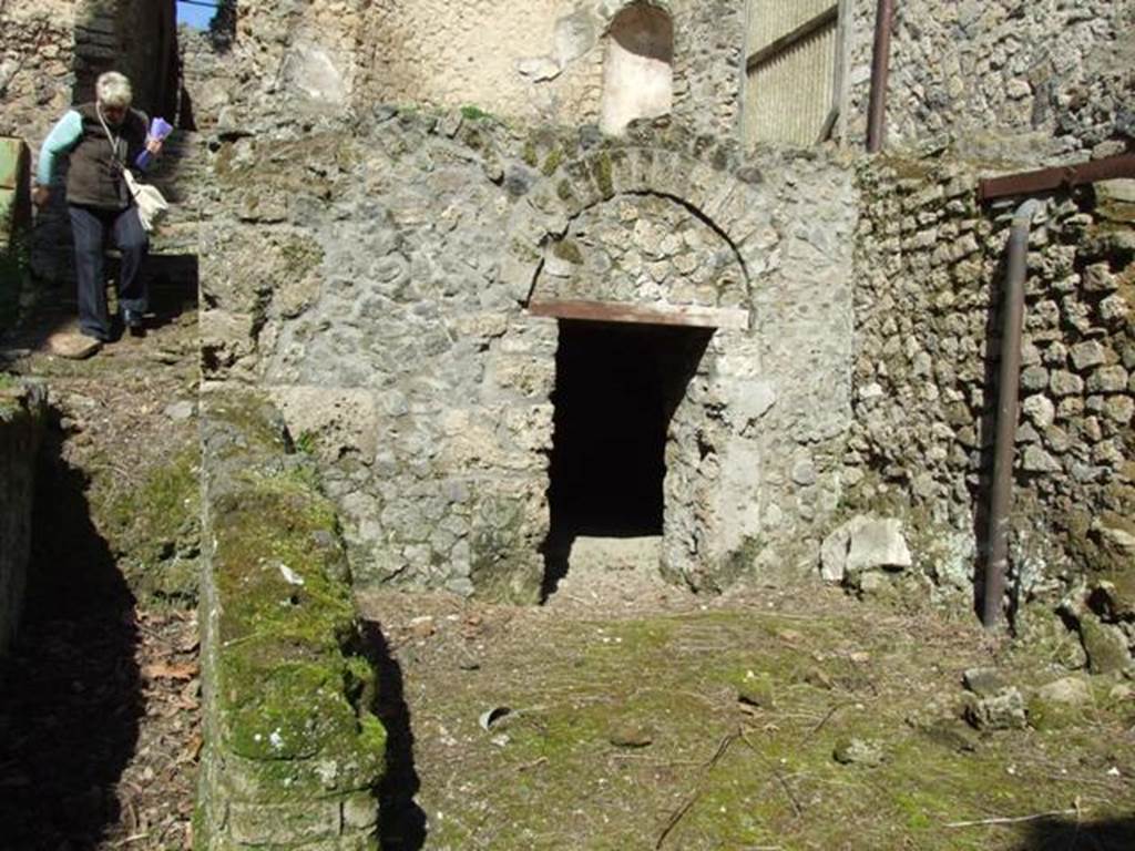 I.10.4 Pompeii. March 2009. Steps to lower rooms A to D beneath Baths area.