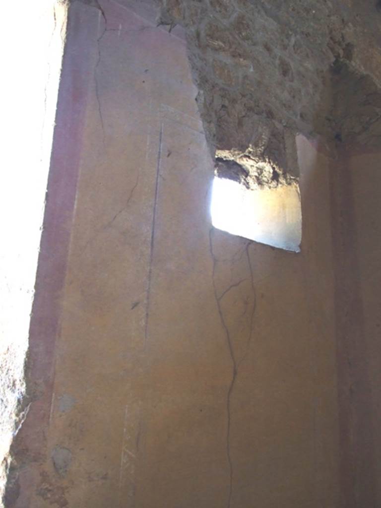 I.10.7 Pompeii. March 2009. 
Room 5, Upper east wall in south-east corner of cubiculum.
