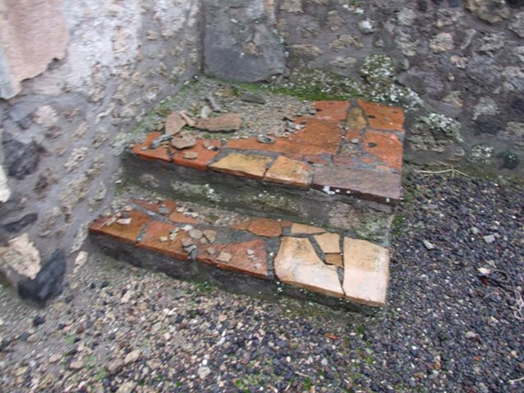 I.11.15 Pompeii.  December 2007.  Room 1.  Steps in south east corner of atrium.  