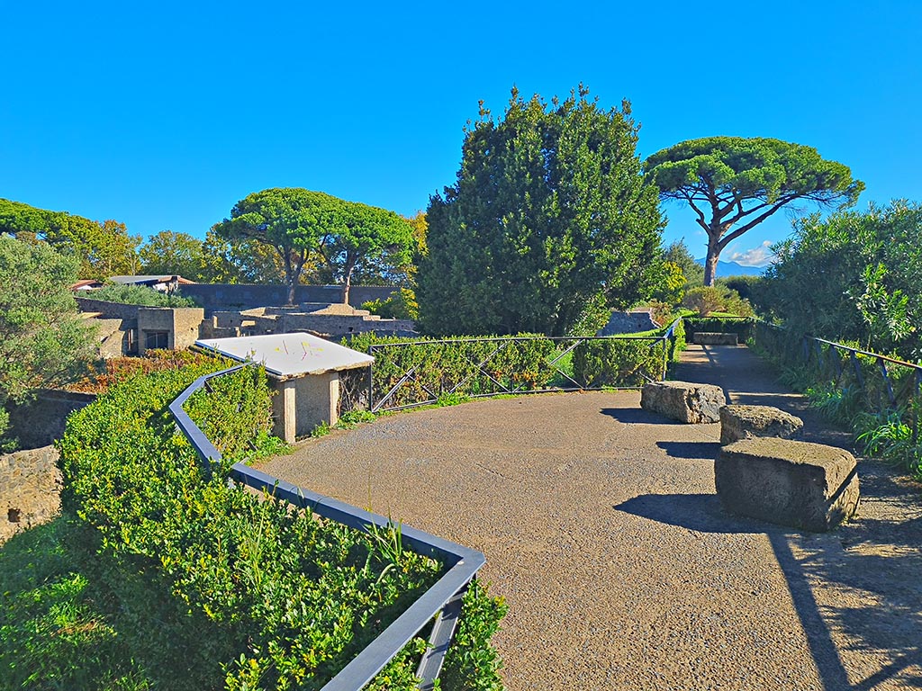 Walk around south wall. October 2024. Looking east across vantage point . Photo courtesy of Giuseppe Ciaramella.