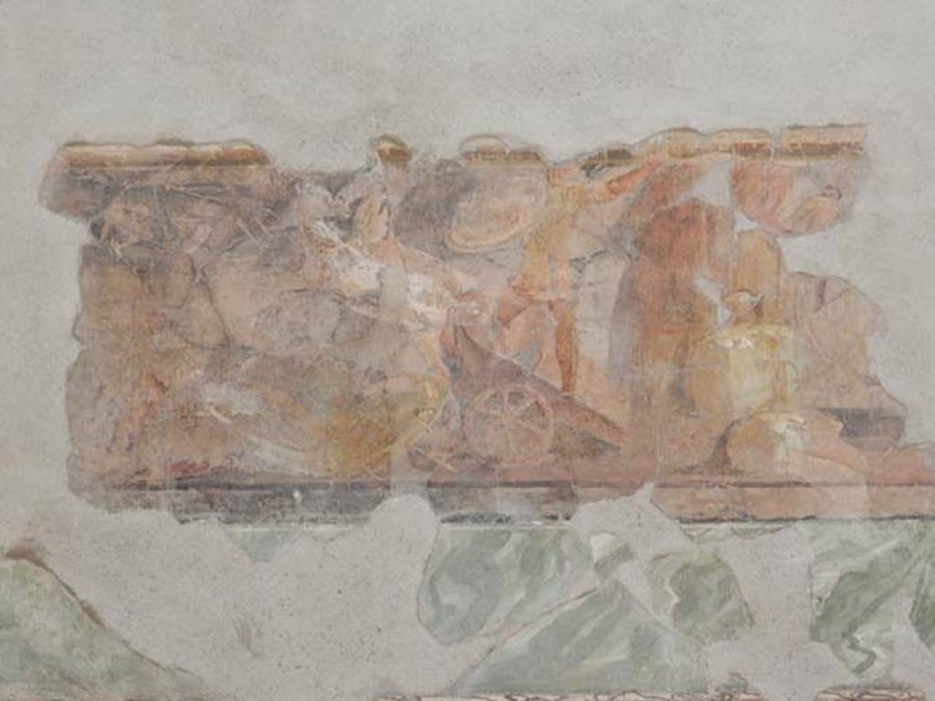 II.2.2 Pompeii. May 2016. Room “h”, north wall. Patroclus fights wearing the armour of Achilles. 
Photo courtesy of Buzz Ferebee.
