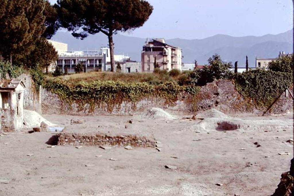 II.8.6 Pompeii, 1973. Looking south towards triclinium. Photo by Stanley A. Jashemski. 
Source: The Wilhelmina and Stanley A. Jashemski archive in the University of Maryland Library, Special Collections (See collection page) and made available under the Creative Commons Attribution-Non Commercial License v.4. See Licence and use details. J73f0284
