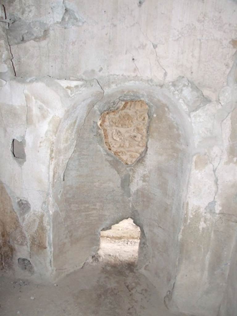 III.2.1 Pompeii. March 2009.  Room 13, caldarium. West wall, with arched niche.