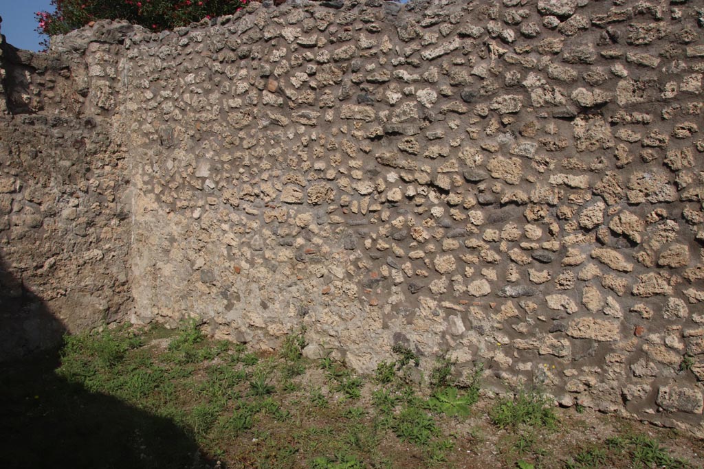 V.3.3 Pompeii. October 2023. East wall of rear room. Photo courtesy of Klaus Heese.