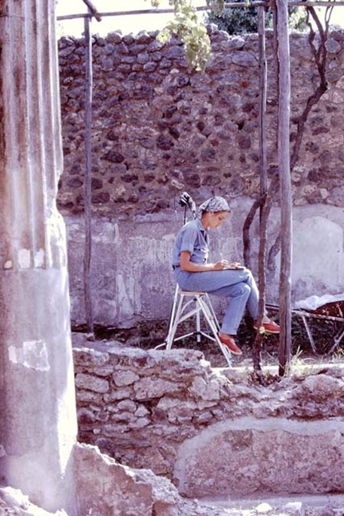 VI.2.4 Pompeii. 1970. Looking east at north end of portico.  Photo by Stanley A. Jashemski.
Source: The Wilhelmina and Stanley A. Jashemski archive in the University of Maryland Library, Special Collections (See collection page) and made available under the Creative Commons Attribution-Non Commercial License v.4. See Licence and use details.
J70f0598
See Laidlaw, A and Stella, M.S (2014): The House of Sallust in Pompeii , Portsmouth, Rhode Island, (p. 191, S.23b)
