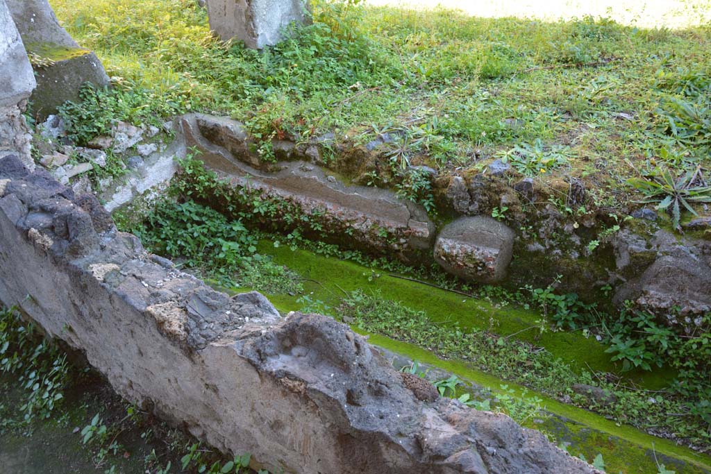 VI.2.4 Pompeii. December 2017. Looking east across basin/gutter at north end of portico.
Foto Annette Haug, ERC Grant 681269 DÉCOR.
