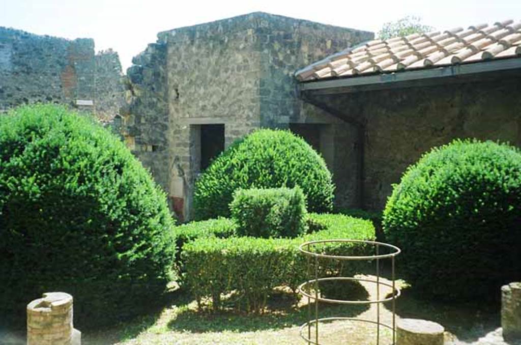 VI.2.4 Pompeii. June 2010. Looking south-east across the garden apartment towards cubiculum. Photo courtesy of Rick Bauer.