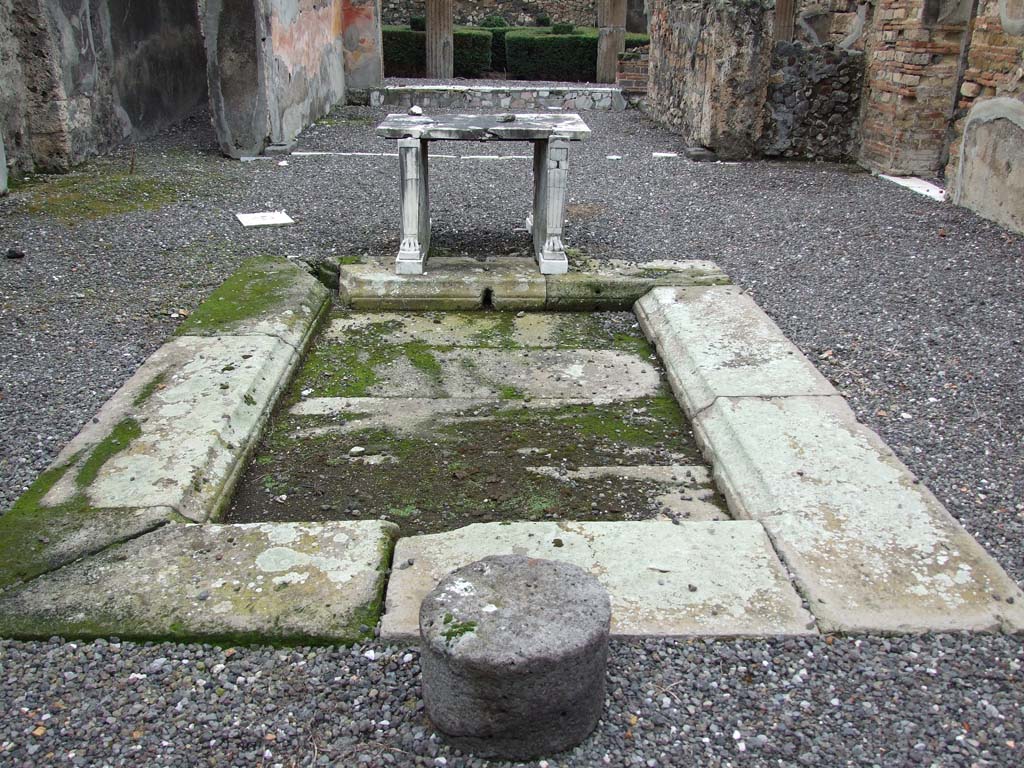 VI.7.19 Pompeii. December 2006.  Impluvium in atrium.