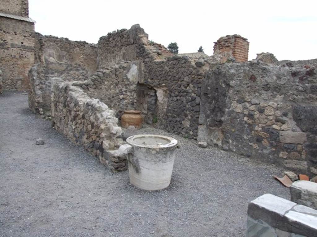 VI.8.8 Pompeii. December 2007. Room on east side behind marble counter.