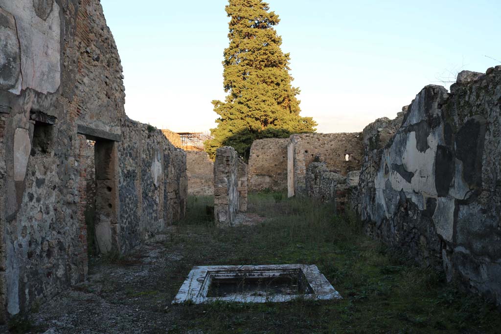 VI.10.2 Pompeii. December 2018. Looking east across marble impluvium in atrium. Photo courtesy of Aude Durand.