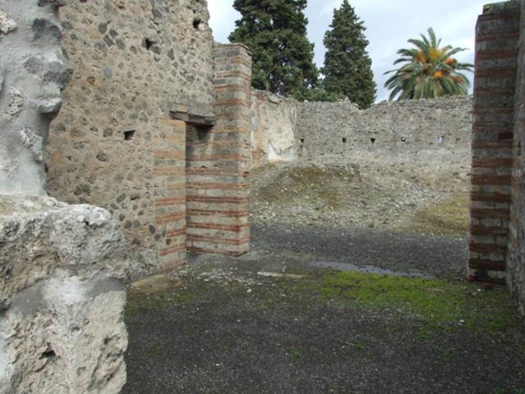 VI.10.6 Pompeii.  March 2009.  Room 13.  Oecus.  Looking north west to rear garden.