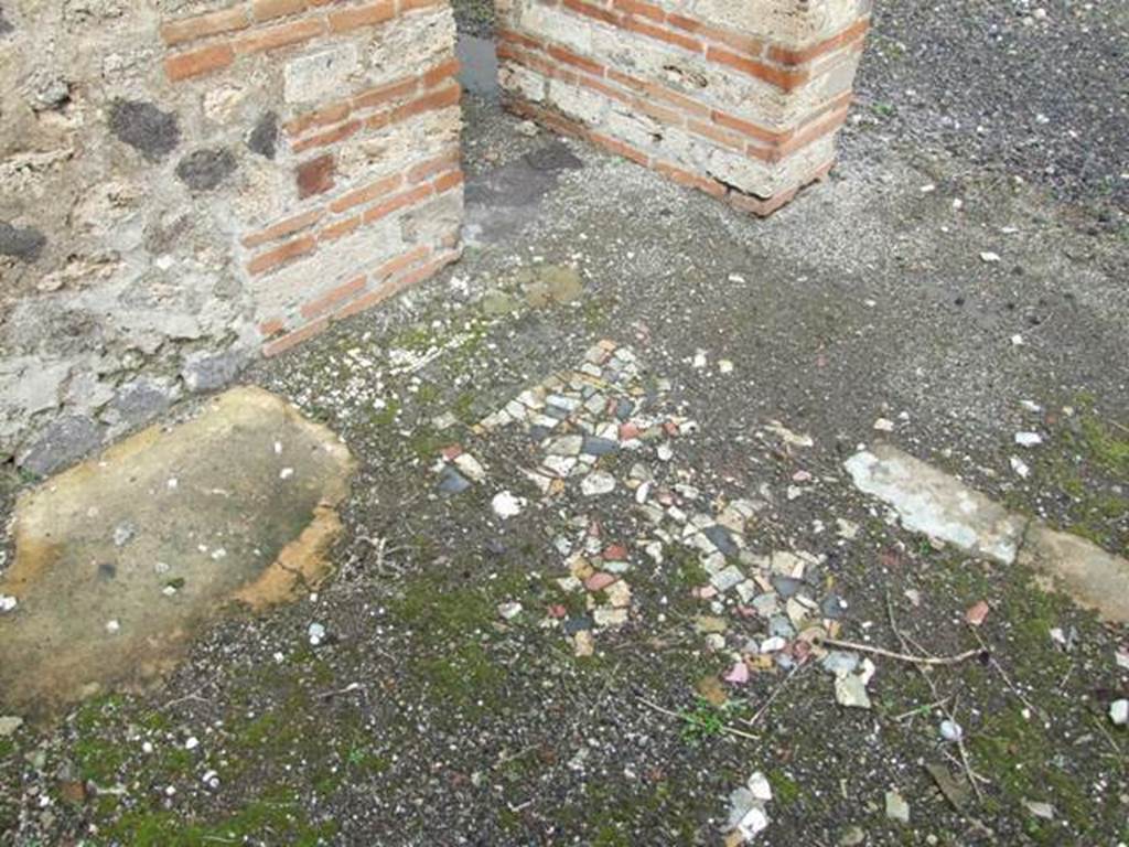 VI.10.6 Pompeii.  March 2009.  Room 13.  Oecus.  Remains of coloured flooring.