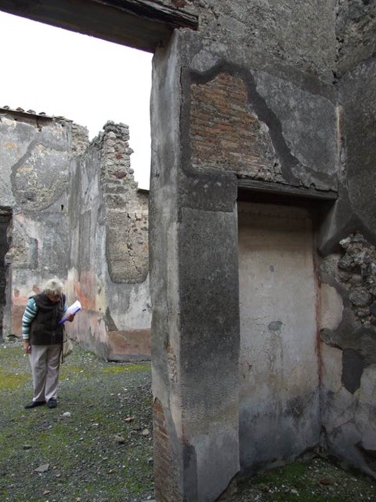 VI.10.11 Pompeii. March 2009. Room 12, east wall of cubiculum on west side of atrium.  

