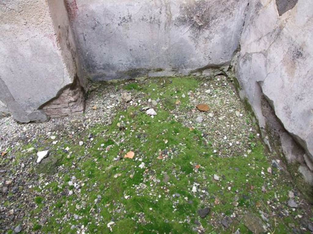 VI.10.11 Pompeii. March 2009. Room 12, floor in recess in south-east corner of cubiculum on west side of atrium.  