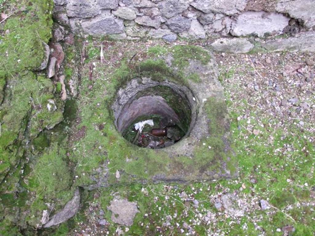 VI.11.9 Pompeii. March 2009. Room 13, cistern shaft near west wall of kitchen