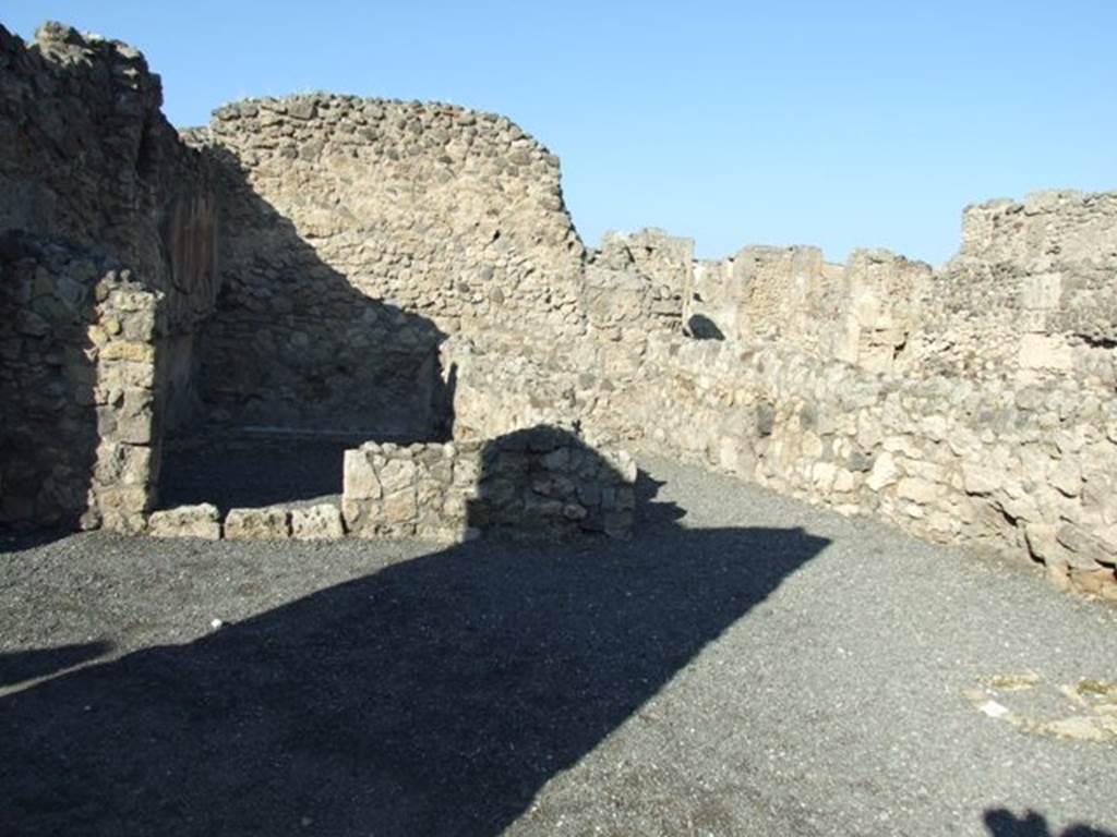 VI.14.1 Pompeii. December 2007. Looking north towards two rooms at rear.