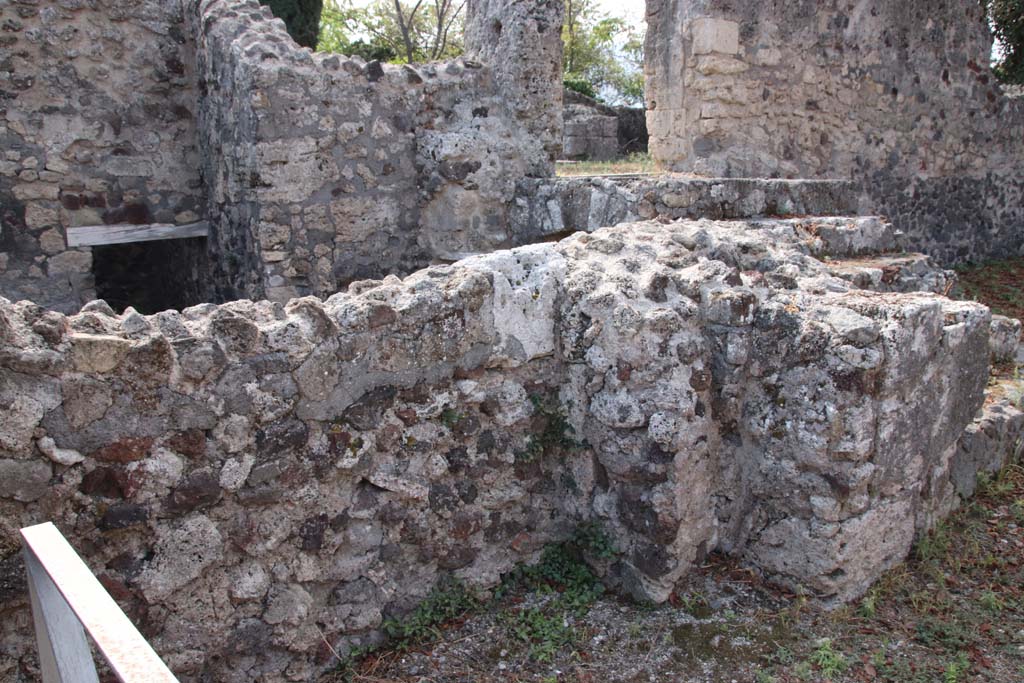 VI.17.16 Pompeii. September 2021. 
South side of fauces/entrance corridor, with steps to VI.17.17 at rear. Photo courtesy of Klaus Heese.
