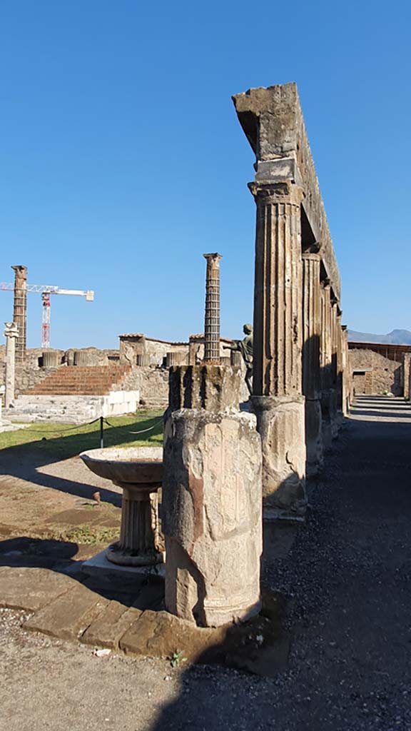 VII.7.32 Pompeii. July 2021. Looking north along east portico from south-east corner.
Foto Annette Haug, ERC Grant 681269 DÉCOR.
